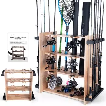 Goture Rod Reel Display Natural Wood Руководство по эксплуатации Катушка Большая удочка Удочка Катушка для удочки Спиннинг Муха Приземление Приманка Рыболовные инструменты
