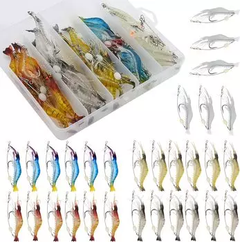Goture Shrimp Shrimp Shrimp Soft Fishing Fishing Soft Storage Case Included Lures, 30-Piece Set, 9cm, 6g, Lures, Worms, Lures, Lures, Bait, Worms,
