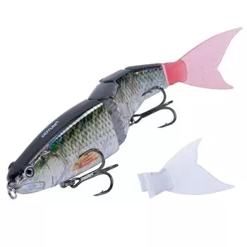 Goture Составной Сменный Мягкий Медленный Реалистичный Тройной Крючок для Моря Реки Окуня Черного и Подходящий для и Морской и Пресноводной Рыбалки Приманка, чёрный