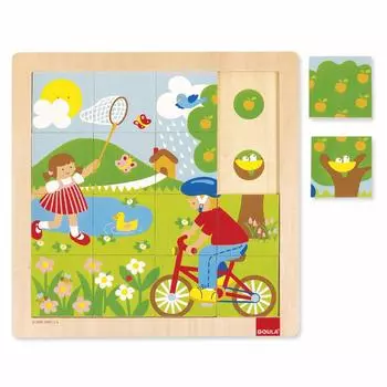 GOULA wooden puzzle puzzle spring spring,