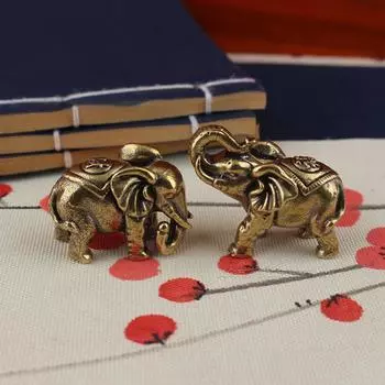 Gourd of Wealth Lucky Elephant Statue Handicrafts Copper Animal Sculpture Home Decor style 2