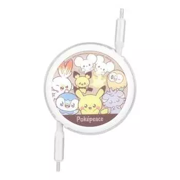 Gourmandies Pokemon Pokepiece PD60W совместимый USB2.0 катушечный кабель Type-C коричневый POKE-955BR