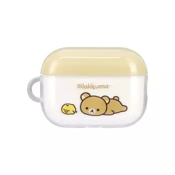 Gourmandies Rilakkuma AirPods Pro Pro Совместимый мягкий чехол бежевый (Второе поколение)/AirPods GRC-335BE