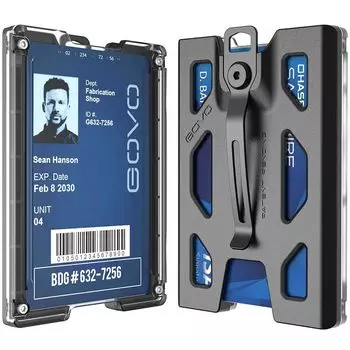 GOVO Pass ID Card Name Card Сотрудник Card Изготовлен из высокопрочного металлического зажима Holder 1 to 4 Черный чехол, держатель, держатель, чехол, удостоверение личности, чехол, поликарбонат, чёрный