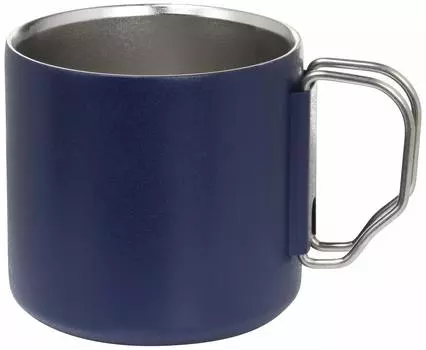 Gowell Zalatto Mug Tumbler Vacuum Insulated Stainless Steel Thermo Outdoor Handle Insulation Double Wall 330ml Navy Like Stylish Matte Cold/Hot (Men s