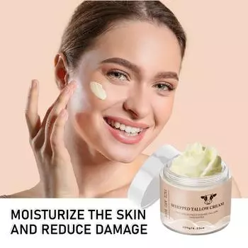 Говяжий жир, пчелиный воск и мед, увлажняющий и ухаживающий крем для лица и тела 120 г One Size белый