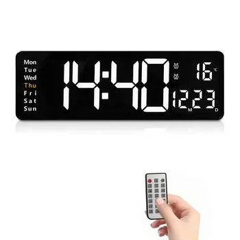 GOWTHHRT Цифровая Таблица Цифровой Светодиодный 16-дюймовый Светодиодный Сигнал Настенный Большой Календарь Температура 10 Уровней Яркости Легко Удалять Энергия USB Подходит