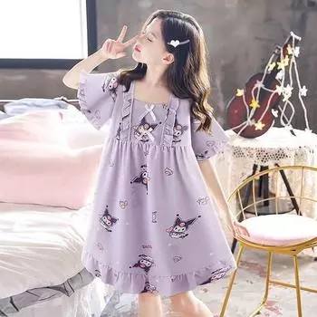 GOYES Sanrio Kuromi летняя пижама цельная домашняя одежда комбинезон подарок на день рождения, популярный персонаж в Корее