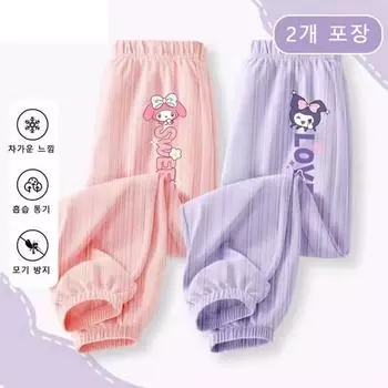 GOYES Sanrio Summer Ice Cool Pants Двухкомпонентные подарочные летние унисекс длинные брюки, популярный персонаж в Корее