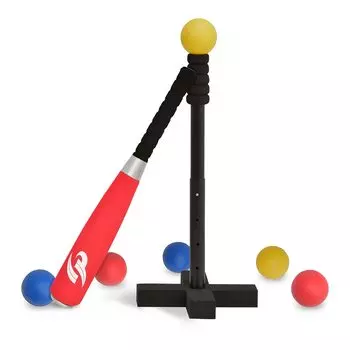 GP Baseball Kids Batting Set с бейсбольной подставкой 6 мягких мячей для дошкольников, чтобы понизить + + (Для оценок)