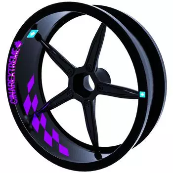 Gp Флаг Клетчатый Дизайн Баклажан Фиолетовый Внутренний Обод Ленты Колесные Полосы Наклейки Наклейки CinarExtreme