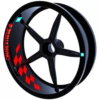 Gp флаг клетчатый дизайн флаг красный внутренний обод ленты колеса полосы наклейки наклейки CinarExtreme