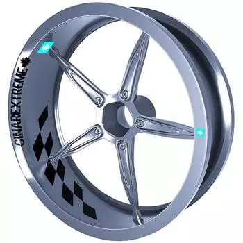 Gp Флаг Клетчатый Дизайн Jet Black Внутренняя Ободная Лента Колесные Полосы Наклейки Наклейки CinarExtreme