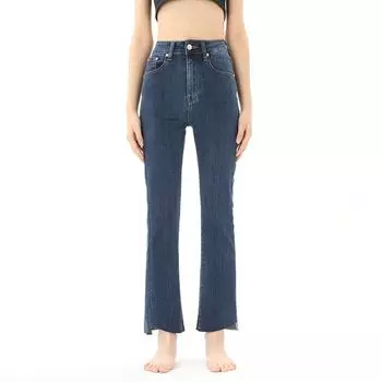 GPod Vgoze Fashion Slim Fit Dark Blue Slim Looking Raw Hem High Waist Micro Pull Denim Female 2023 Fall and Winter New Arrival 7 Pelina Blue XS