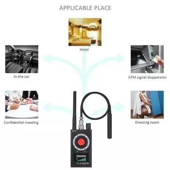 GPS-детектор Детектор радиочастотного сигнала Поиск скрытой камеры Камера наблюдения Подметальная машина для обнаружения ошибок Детектор ошибок US Plug чёрный