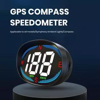 GPS-компас, спидометр, автомобильный дисплей, USB-соединение, Plug And Play, 2,7-дюймовый экран, измеритель скорости в милях в час, сигнализация о превышении скорости для всех транспортных средств чёрный