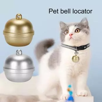 GPS-локатор для домашних животных, телефон с дистанционным управлением, IP67, водонепроницаемый, очаровательный колокольчик, устройство слежения, защита от потери серебряный