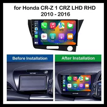 GPS-навигация Автомобильный радиоприемник Мультимедийный проигрыватель для Honda CR-Z 1 CRZ LHD RHD 2010 - 2016 Android OS Автомобильные аксессуары 4G BT DSP Stereo 4-core 1+32CP