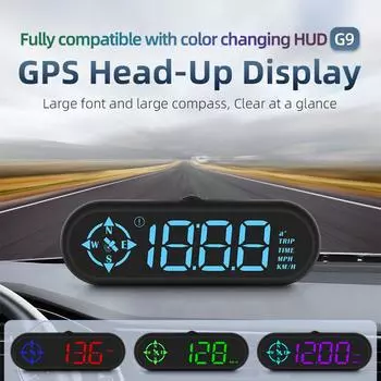 GPS спидометр автомобильный проекционный дисплей сигнализация светодиодный спидометр компьютер многофункциональный универсальный безопасный вождение цифровая панель чёрный