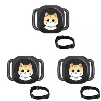 GPS-трекер для защиты от потери домашних животных, Bluetooth-совместимый водонепроницаемый интеллектуальный локатор (черный)