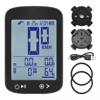 GPS велосипедный компьютер беспроводной велосипедный спидометр с высоким четким дисплеем 5-звездочное позиционирование GPS BeiDou чёрный