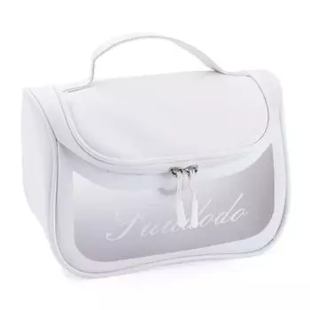 GPT Cosmetic Makeup Travel Large с виниловым белым [Suitcase Company] Чехол, Чехол, Подвесной, Дорожный, Вместимость, Туалетные принадлежности, Стильный, Женский,