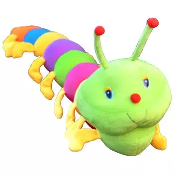 GPT Plush Caterpillar 150cm Cute Insect Long Cushion Body Pillow Colorful Extra Large Big Loose Cute Present Gift [Suitcase Company] 1.5m