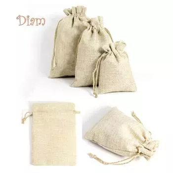 GQ 3 шт./компл. сумка-саше на шнурке бусины браслет ювелирные изделия льняная ткань сумка для хранения One Size фиолетовый