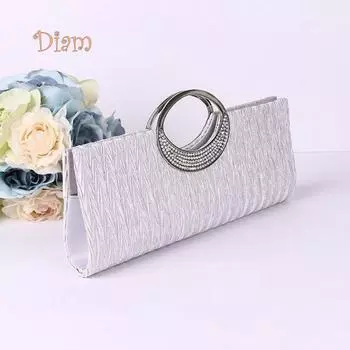 GQ Женская роскошная атласная плиссированная вечерняя сумка со стразами, вечерняя сумочка-клатч One Size красный