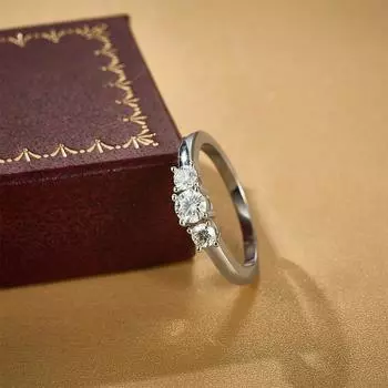 GRA Муассанит обручальное кольцо ювелирные изделия из стерлингового серебра 925 пробы с тремя камнями VVS D Муассанит обручальные кольца для женщин 5 белый