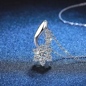 GRA сертифицированный D цвет муассанит 0,5 карат ожерелье из стерлингового серебра 925 пробы ожерелье модные изысканные женские украшения
