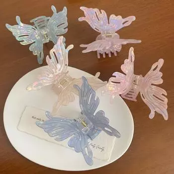 Grab Clip Butterfly Hair Claw Ponytail Holder Butterfly Hairpin Butterfly Hair Clip Female фиолетовый