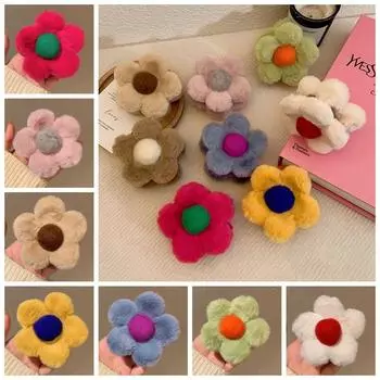 Grab Clip Plush Hair Claw Geometric Large Shark Clip Fashion Flower Hair Clip Travel розовый