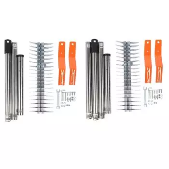 Грабли для соломы 14,7 дюйма из углеродистой стали, прочные грабли для газона из нержавеющей стали с ручкой для чистоты 3 Sections