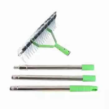 Грабли для соломы со стальными зубьями и эргономичной ручкой, 3-секционные грабли для соломы, для газона, сада, двора