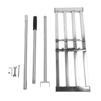 Грабли для выравнивания газона Инструмент для выравнивания почвы Поверхности земли 29,9x10,2 дюйма Пластина для земли с длинной ручкой