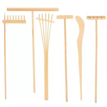 Грабли Мини-грабли Бамбук Бонсай Растение в горшке Дзен Садовый Инструмент Фен-шуй 6 предметов