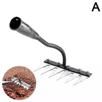 Грабли садовые из углеродистой стали с 6/7/8 зубьями, садовые грабли металлические, прочные O2 6-teeth