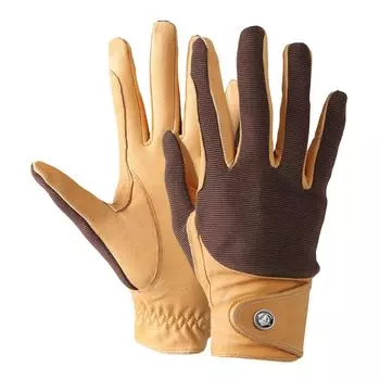 Grace genuine leather gloves S brown/beige коричневый