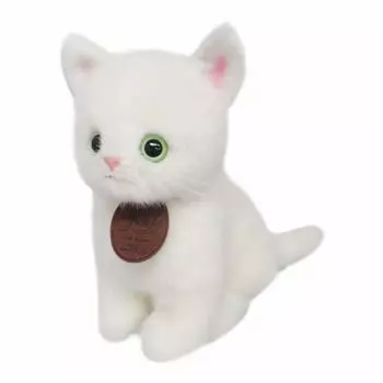 Graceful Cat (Made in Japan) Sitting CAT White Cat Plush Toy Total Length 22cm I-6855
