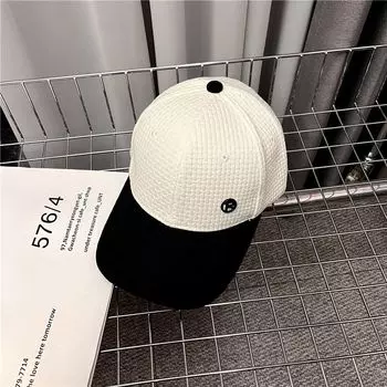 Graceful Color Matching Baseball Cap Women Japanese and Korean Small R Standard Hard Top Sun Hat Men s Autumn and Winter Fashion Street Brim Hat White Adjustable