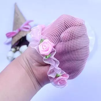 Graceful Elastic Adjustable Flower Hair Nets 5 Colors Cute Beautiful Girls High Quality 1PC kids Dance Hairnet Hair Accessories Exquesite Unique синий