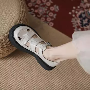 Изящный летний стиль сандалий с полыми носками 35