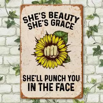 Graceful Vintage Style Aluminum Sign, Offering Sarcastic Elegance, Perfect Wall Art for Garage, Cafe, Bar, An All-Occasion Gift. 20x30cm белый