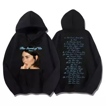 Грейси Абрамс Новая песня The Secret of Us Deluxe Hoodie Креативные тенденции Толстовка Мода Универсальный пуловер Женщины Мужчины Hoody XS чёрный
