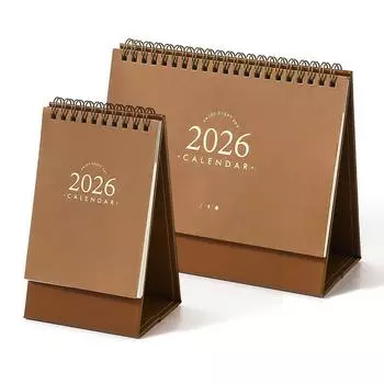 Grade Three Class Two 2026 Calendar New Arrival Desk Calendar Minimalist Creative Office Desk Surface Panel Good Ornaments Notebook Khakis [Large + Small]]