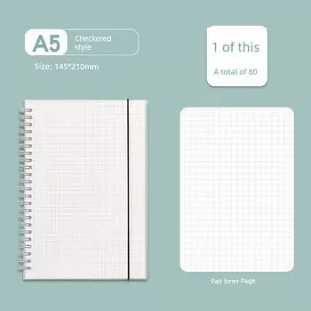 Grade Three Class Two A4 Notebook Stationery Thick College Student Minimalist Small Checkered Notes Gingham Coil B5 Grid Noteboy A5 Square -1 (80)