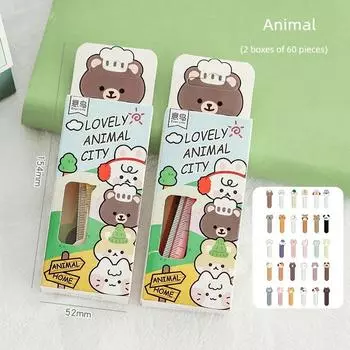 Grade Three Class Two Cute Fruit Ruler Bookmark Only for Pupils Good-looking Creative Cartoon Bookmark Holder Gift Animal (2 boxes of 60 pieces)