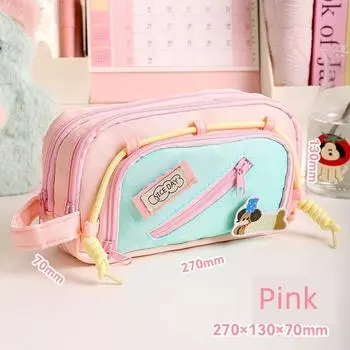 Grade Three Class Two Dopamine Sausage Puppy Pencil Case Student Large Capacity Good-looking Xiaohongshu Same Style Stationery Case K Pink