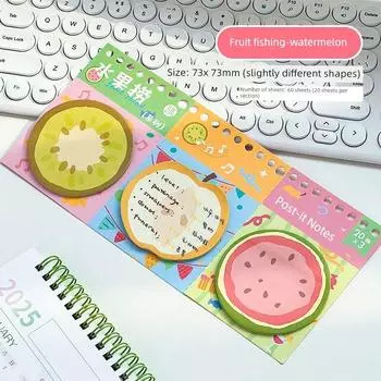 Grade Three Class Two Fruit Fishing Sticky Notes Good-looking Tearable Sticky Note Paper Students Use Note Sticker Expansion Stickers Watermelon
